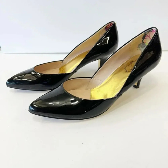 TED BAKER Black Patent Leather Kitten Heel Size 9.5 - Picture 3 of 8